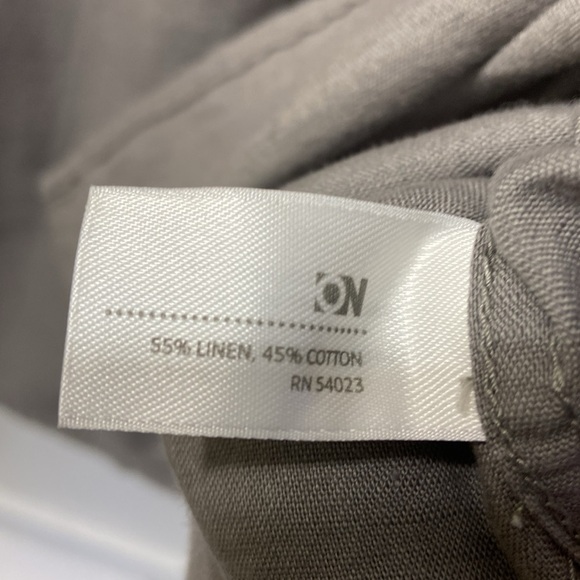 OLD NAVY,ON,MEN,GRAY,LINEN BLEND,BUTTON UP,LONG SLEEVE SHIRT.SIZE-XL. - Picture 13 of 13